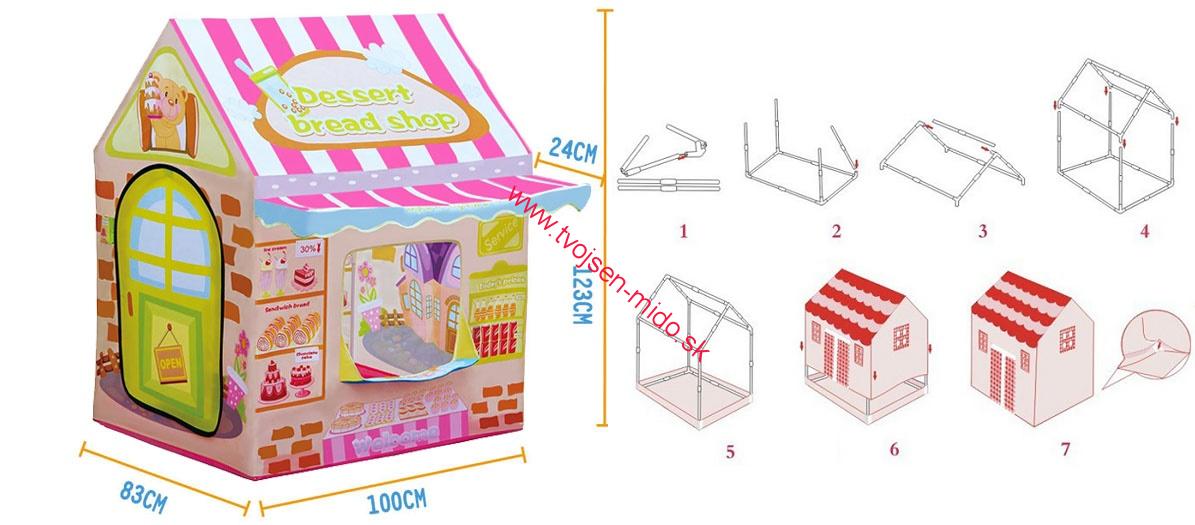JOKO Detský rozkladací domček Cukráreň + zvonček