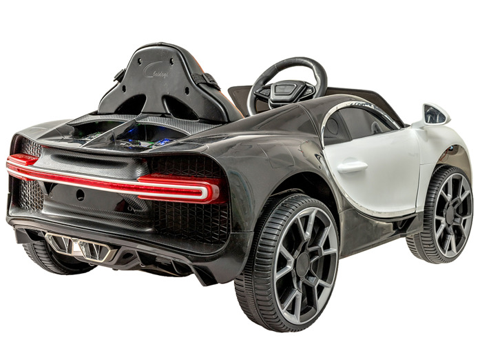 JOKO Elektrické autíčko Bugati s efektom Hojdania, kožené sedadlo, USB, červené