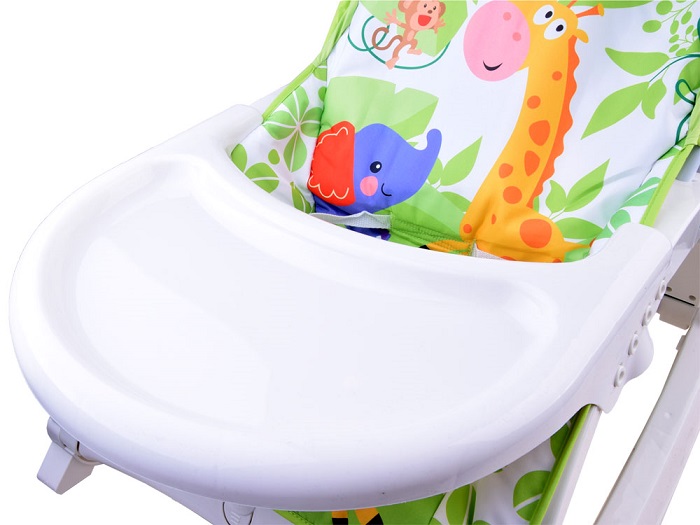 JOKO Lehátko pre deti, hojdacie kreslo, stolička na kŕmenie 3v1, zelené