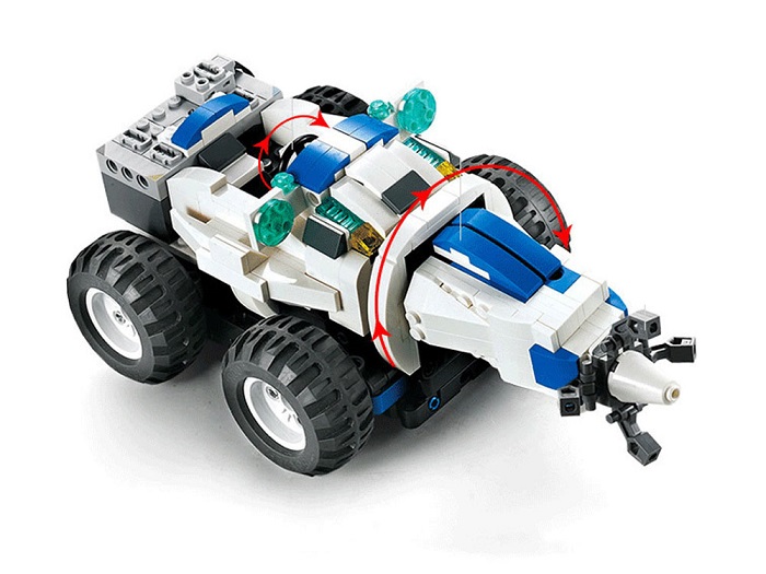 JOKO RC Robot + rotačný vrták, Technická stavebnica na diaľkové ovládanie 606ks, biely