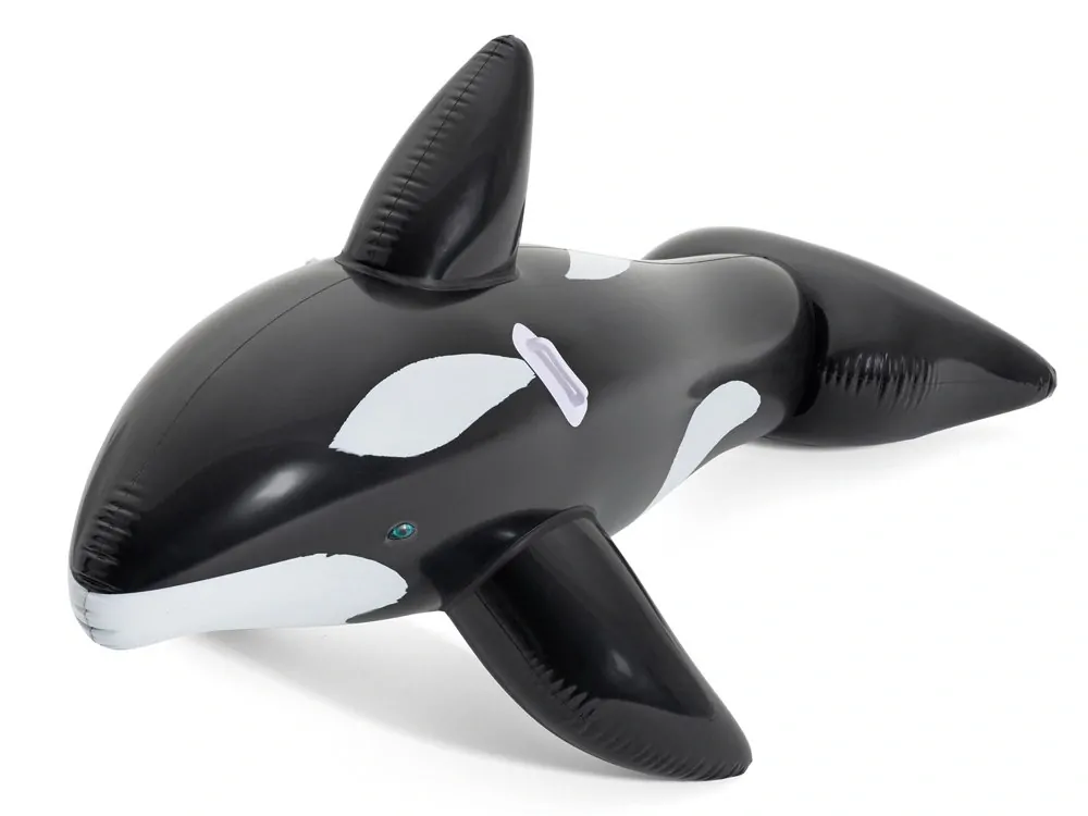 Bestway 41009 Veľká Nafukovacia kosátka, veľryba pre deti 203 cm x 102 cm, čierno-biela