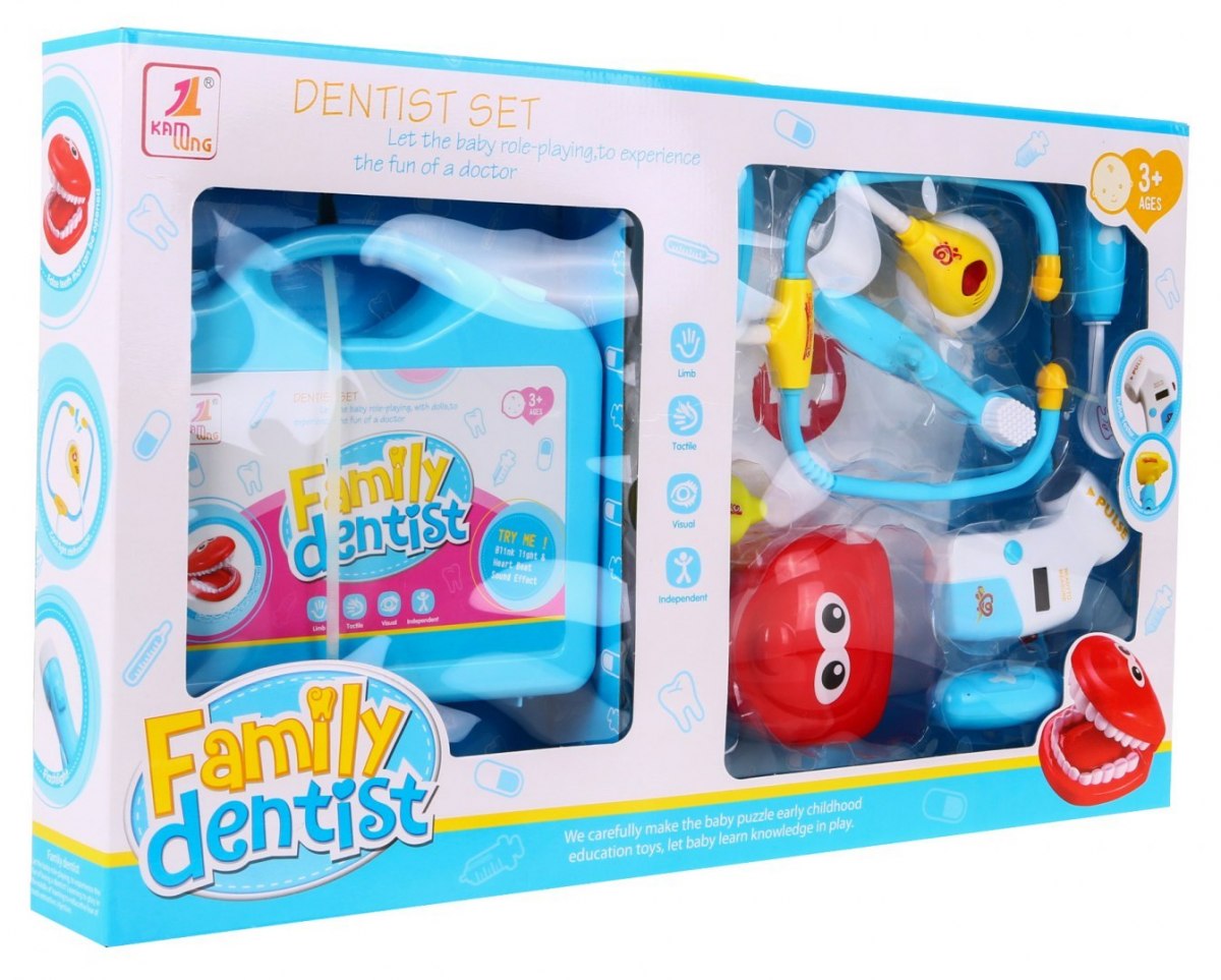 JOKO Sada pre malého zubára v kufríku so zvukom a svetlom, modrá