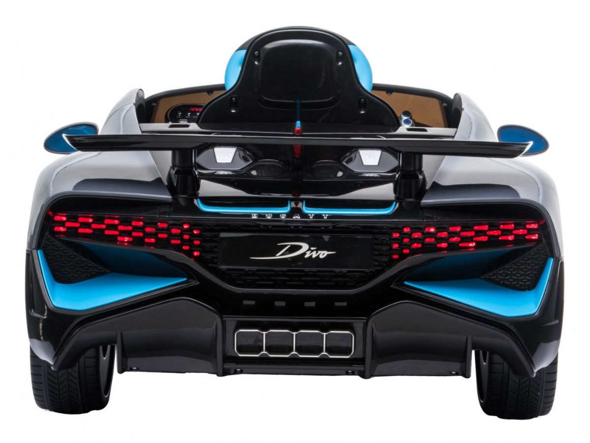 JOKO Elektrické autíčko Bugatti Divo, penové kolesá, odpružené, kožené sedadlo, USB, sivé-šedé