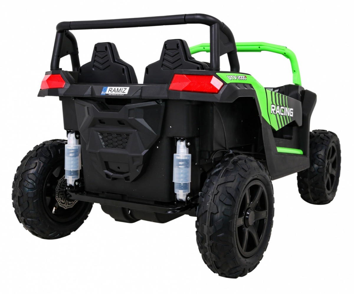JOKO Elektrické autíčko Buggy ATV STRONG Racing 180W 24V, nosnosť 100kg, brzdový pedál, Dvojmiestne, nafukovacie kolesá, zelené