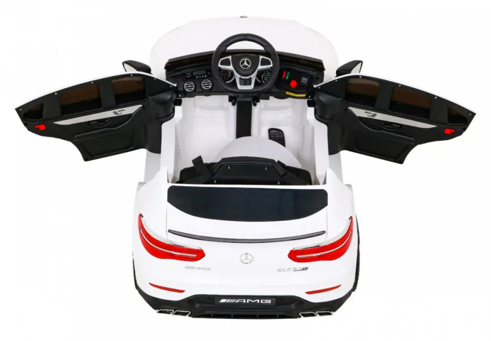 JOKO Elektrické autíčko Mercedes Benz GLC63S 4x4, penové kolesá, kožené sedadlo, biele