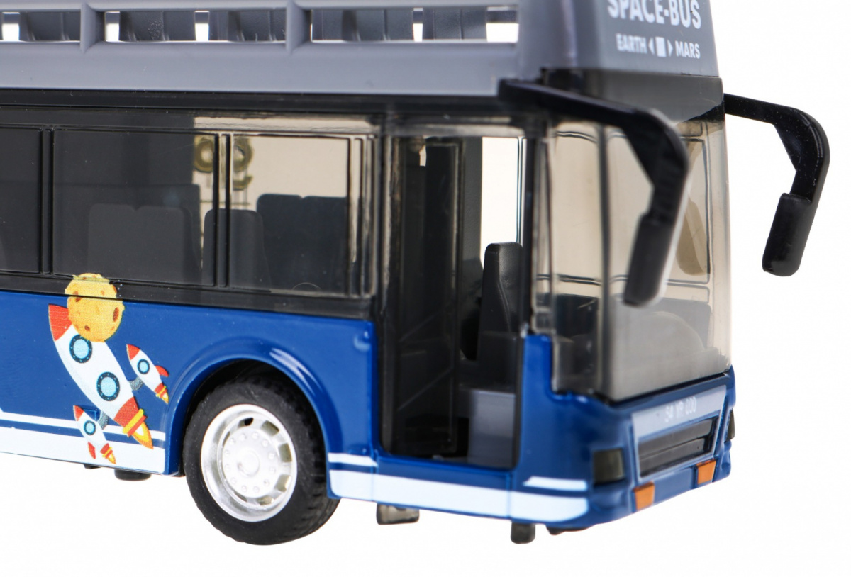 JOKO Kovový Model Autobus 20 cm so svetlom a zvukom + otváracie dvere