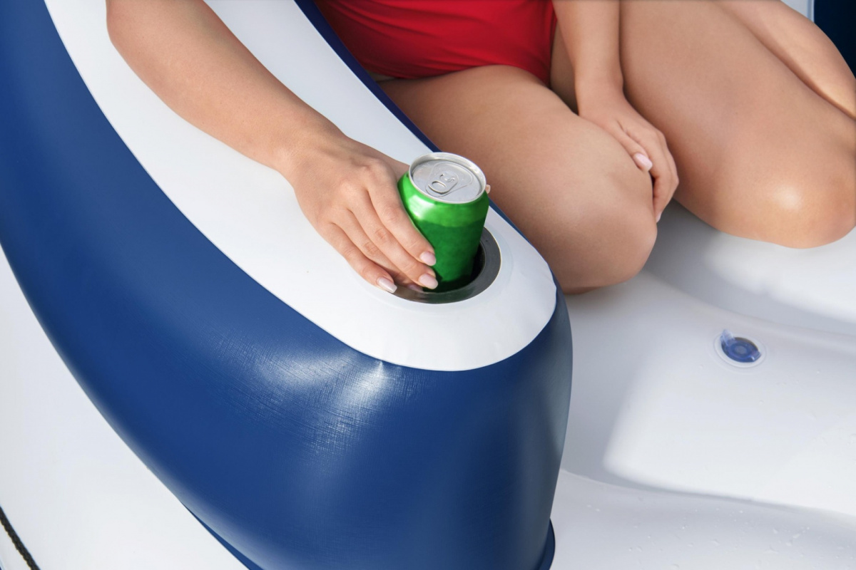 Bestway 43536 Nafukovací matrac pre 4 osoby, plávajúco ostrov Island Lazy Dayz 239 x 239 cm