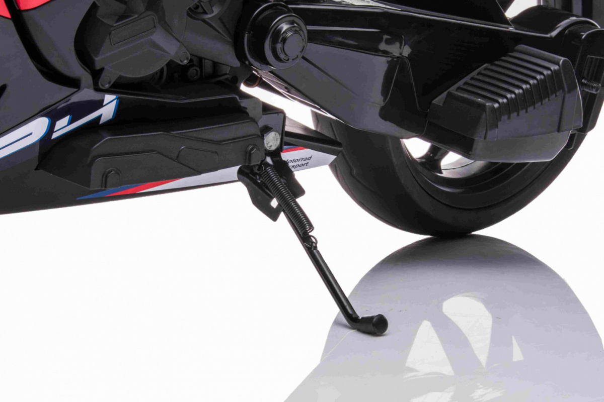 JOKO Elektrická motorka BMW HP4 121cm, penové kolesá, kožené sedadlo, červená