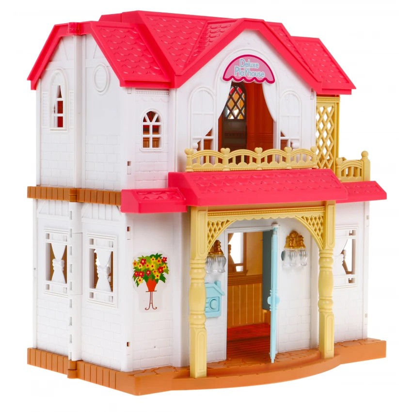 JOKO Detský rozkladací domček pre bábiky s nábytkom + svetlo + zvuk
