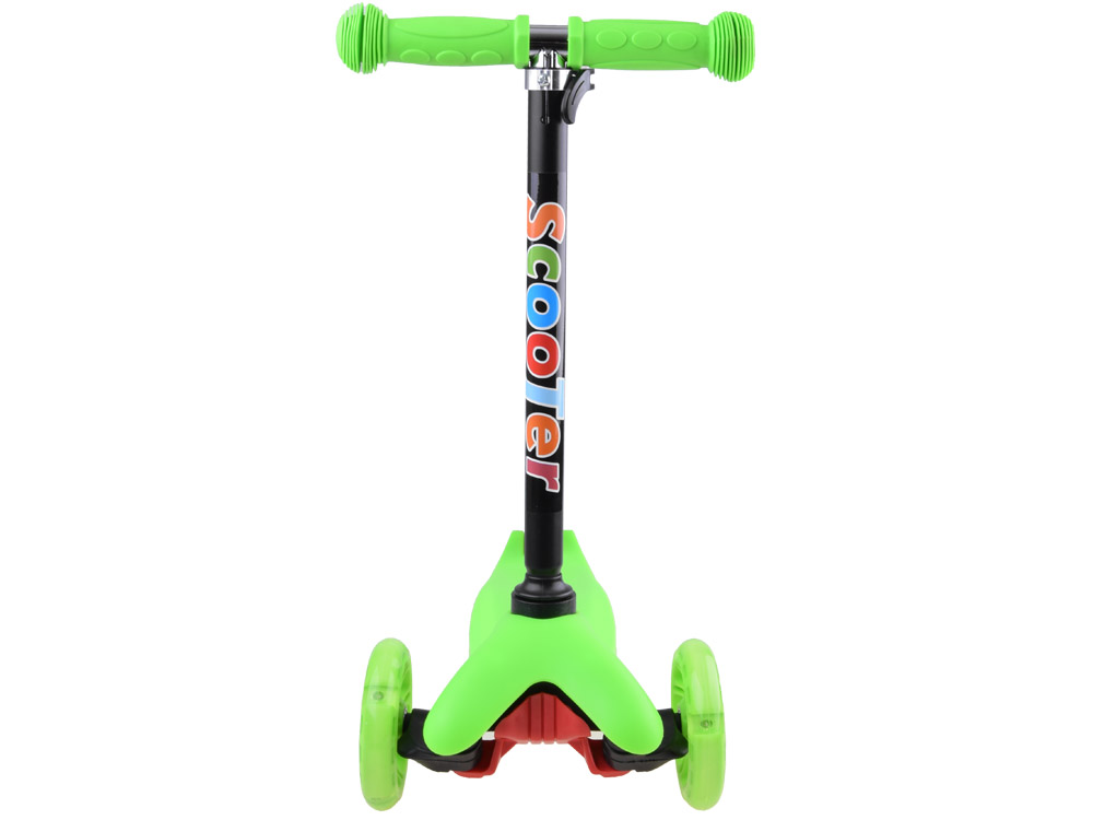 JOKO Detská Kolobežka Trojkolesková Scooter so svietiacimi kolesami, nosnosť 40kg, zelená