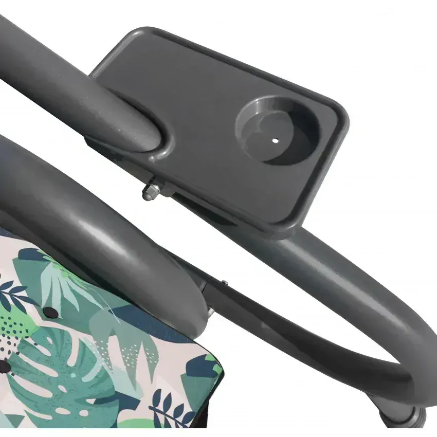 RAMIZ Záhradná hojdačka polohovateľná 2v1, vzor kvety, pre 4 osoby, Monstera