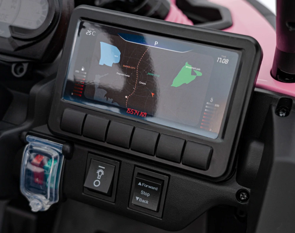 JOKO Elektrické autíčko BUGGY ATV CAN-AM Maverick, 4x200W 24V, Penové kolesá, kožené sedadlo, FM rádio, ružové