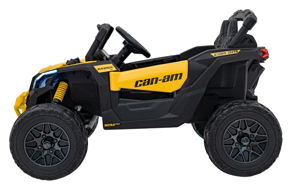 JOKO Elektrické autíčko BUGGY ATV CAN-AM Maverick, 4x200W 24V, Penové kolesá, kožené sedadlo, FM rádio, žlté