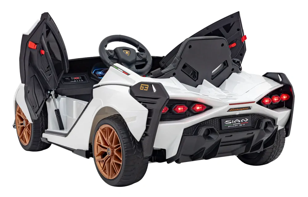 JOKO Elektrické Autíčko Lamborghini Sian 4x4, penové kolesá, kožené sedadlo, biele