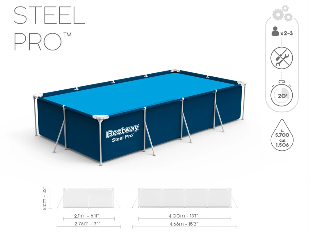 Bestway 56424 Bazén s konštrukciou, 400cm x 211cm x 81cm + filtračné čerpadlo