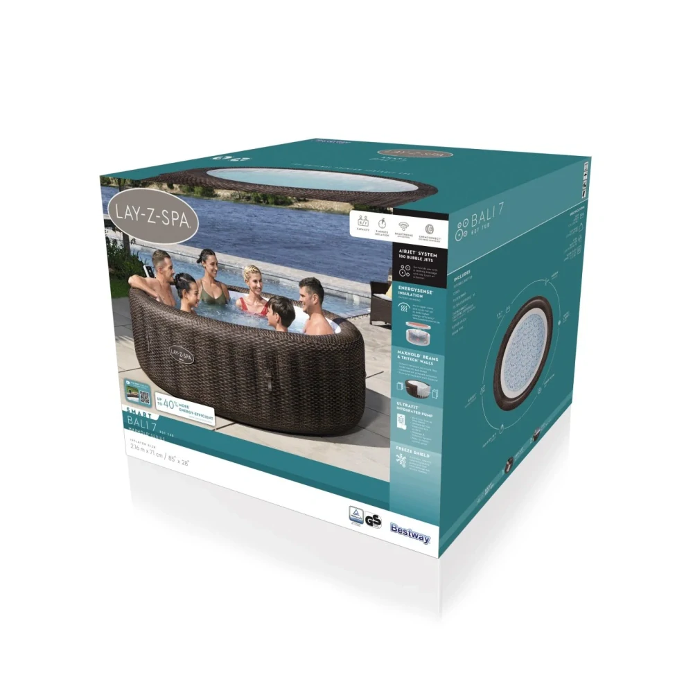 Bestway 6001P Vírívka Lay-Z-Spa Bali SMART Air Jet Jacuzzi s WIFI aplikáciou, pre 7 osôb, priemer 216cm