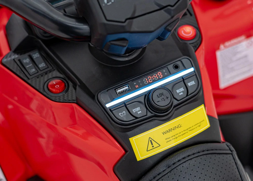 JOKO Elektrická Štvorkolka Can Am Outlander ATV 4x45W, penové kolesá, kožené sedadlo, nosnosť 50kg, Diaľkové ovládanie, červená