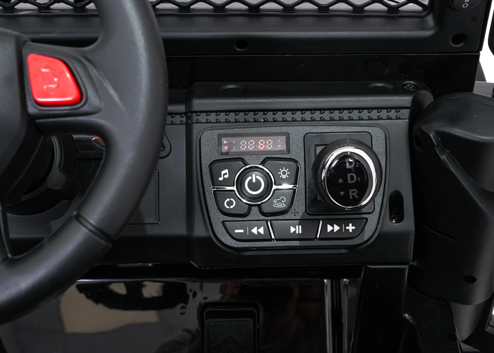 JOKO Elektrické autíčko Jeep BEAST 4x4, kožené sedadlo, penové kolesá, Funkcia Hojdania, Nosnosť 50kg, FM rádio, čierne