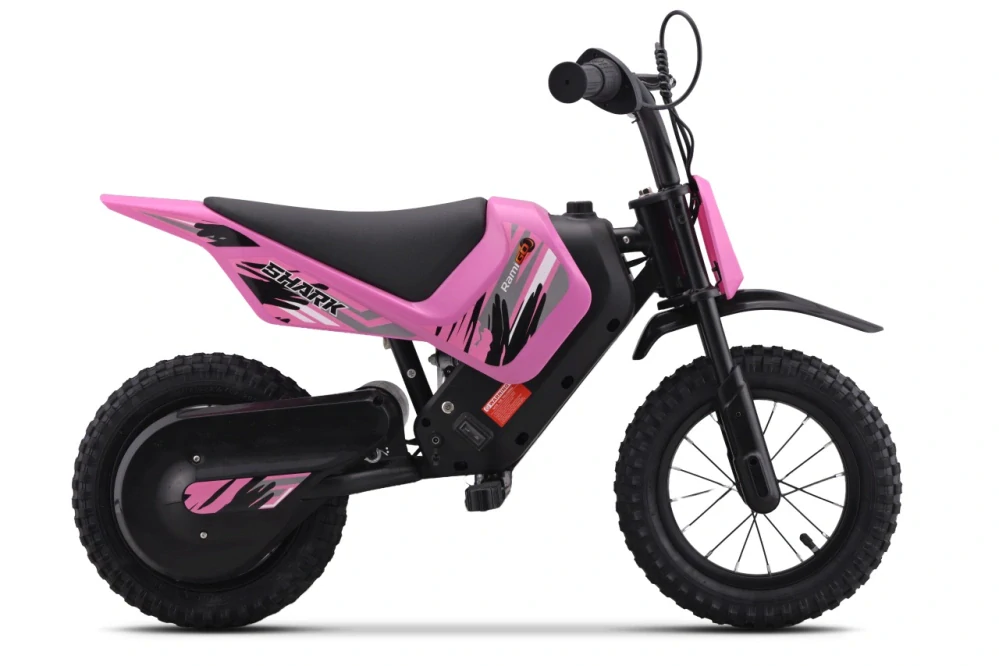 RAMIGO Elektrická Motorka SHARK 150W 24V Li-ion, rýchlosť 15 km/h, nafukovacie kolesá, nosnosť 40kg, ružová