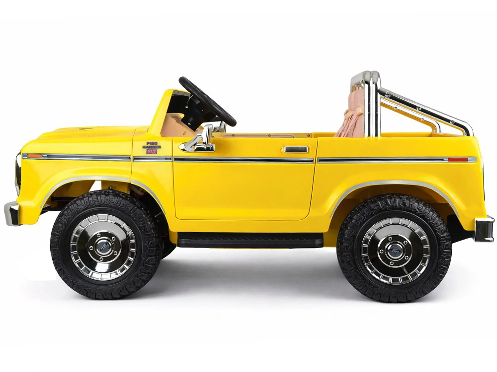 JOKO Elektrické autíčko Ford Bronco Pickup Classic 4X4 24V, Dvojmiestne kožené sedadlo, penové kolesá, FM rádio, nosnosť 60kg, žlté