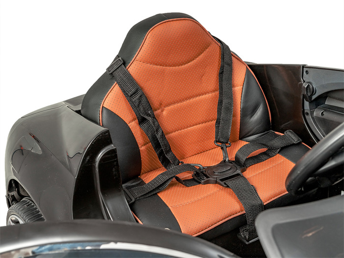 JOKO Elektrické autíčko Bugati s efektom Hojdania, kožené sedadlo, USB, červené