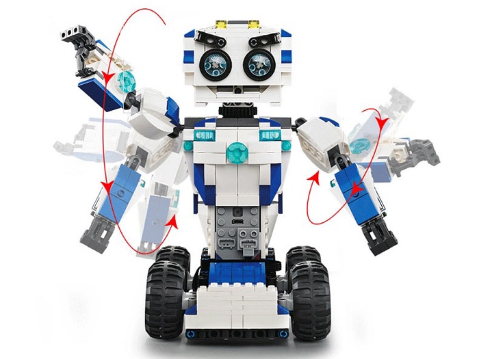 JOKO RC Robot + rotačný vrták, Technická stavebnica na diaľkové ovládanie 606ks, biely