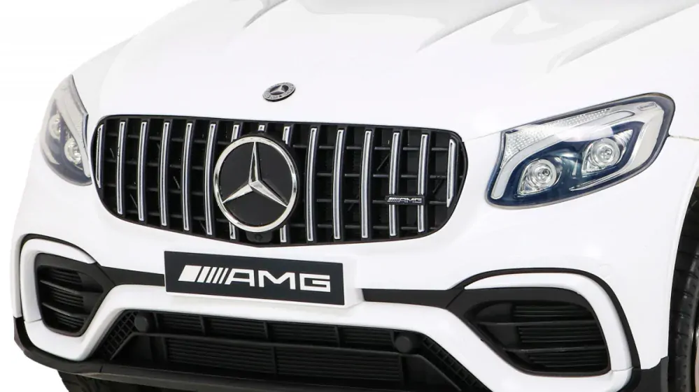JOKO Elektrické autíčko Mercedes Benz GLC63S 4x4, penové kolesá, kožené sedadlo, biele