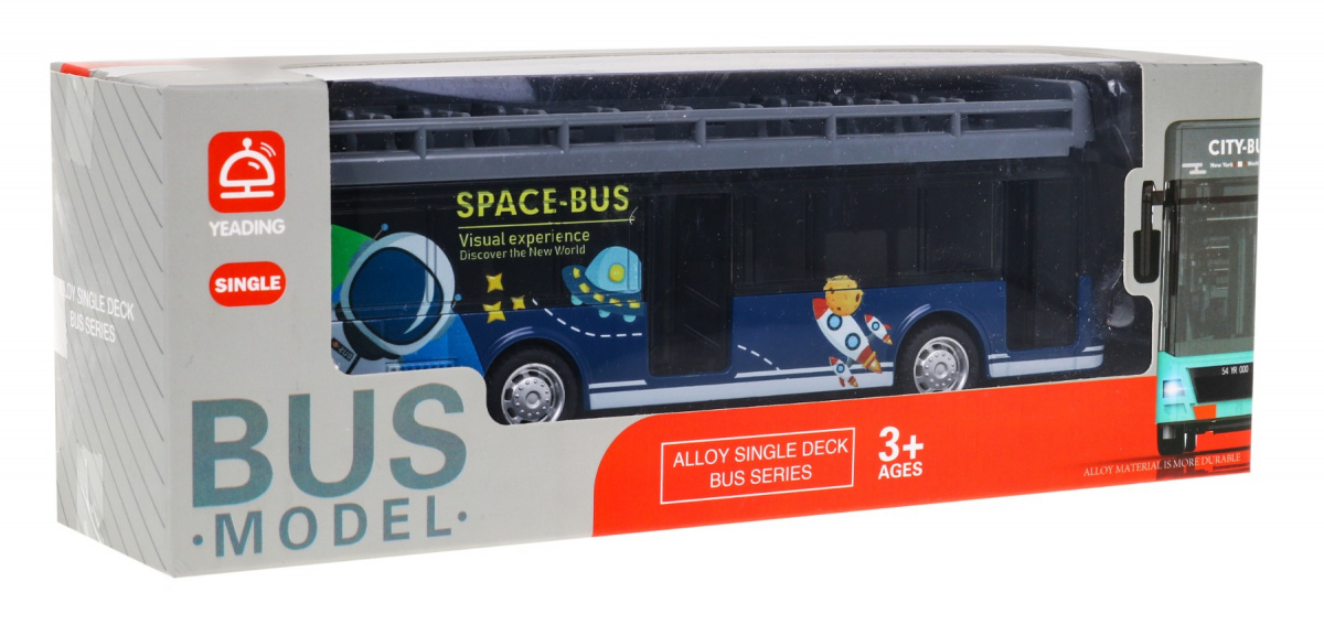 JOKO Kovový Model Autobus 20 cm so svetlom a zvukom + otváracie dvere