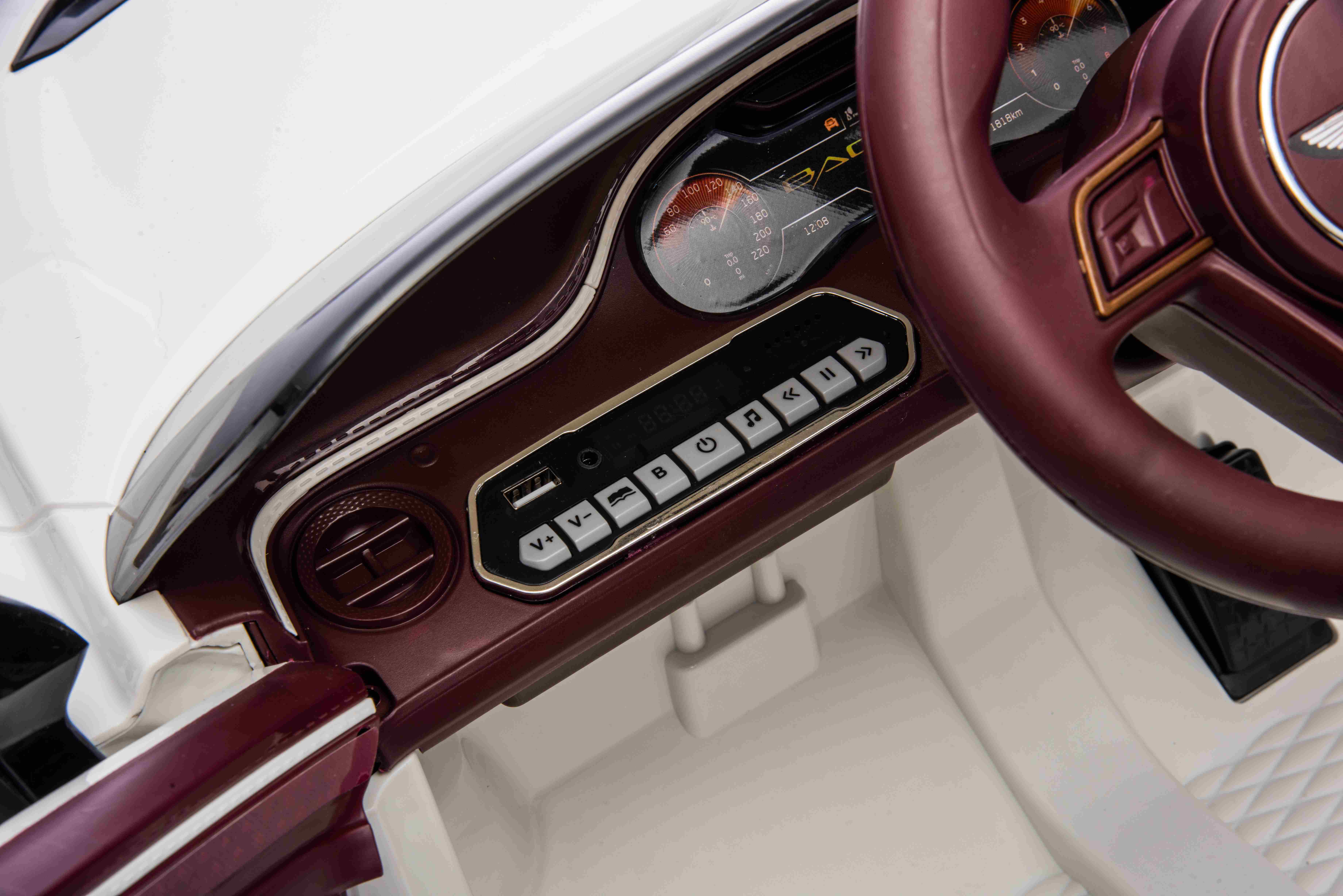 JOKO Elektrické autíčko Bentley Bacalar, penové kolesá, kožené sedadlo, biele