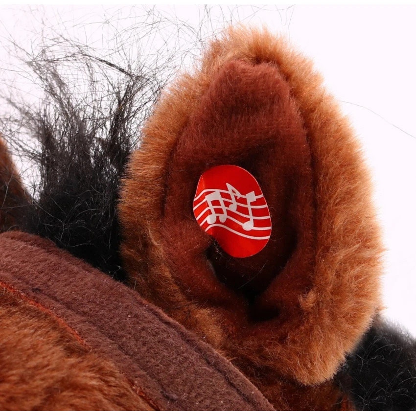 JOKO Detský Hojdací koník Cowboy s pohyblivým chvostom, ústami + zvuky, tmavo hnedý