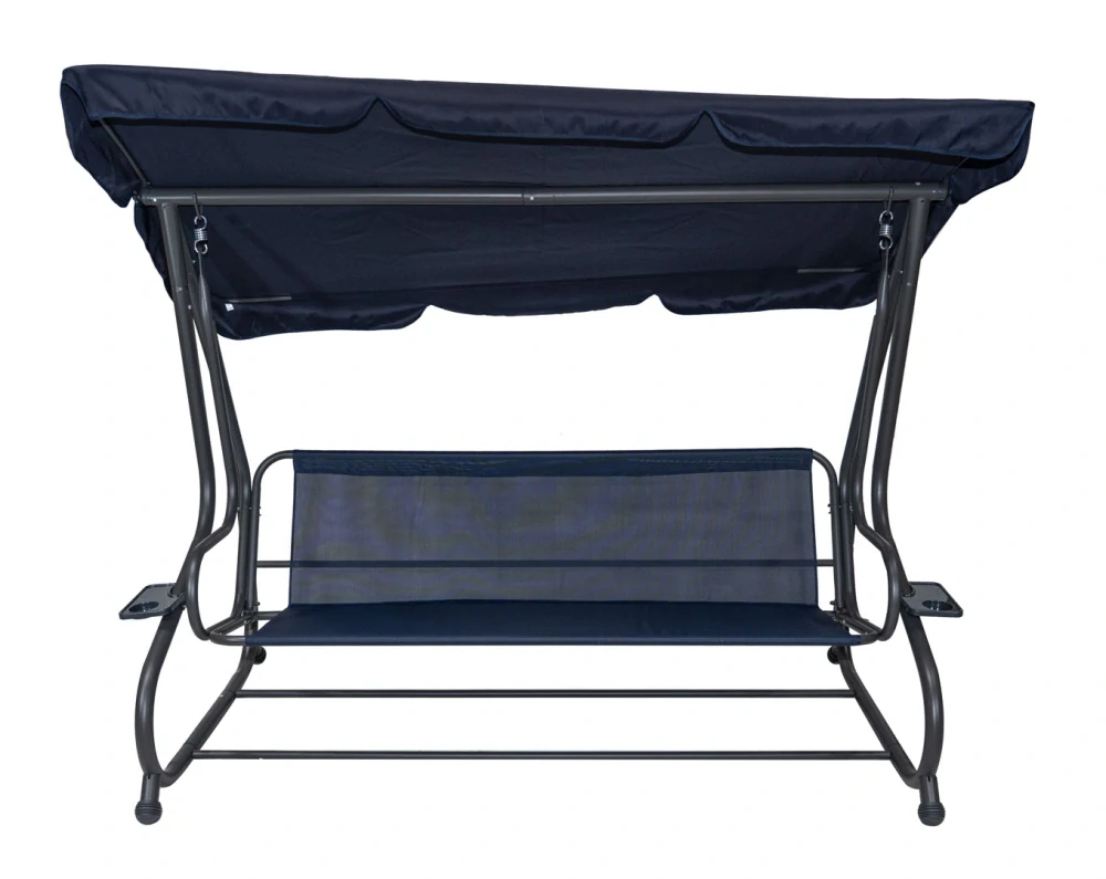 RAMIZ Záhradná hojdačka polohovateľná 2v1, vzor kvety, pre 4 osoby, zelená s listami