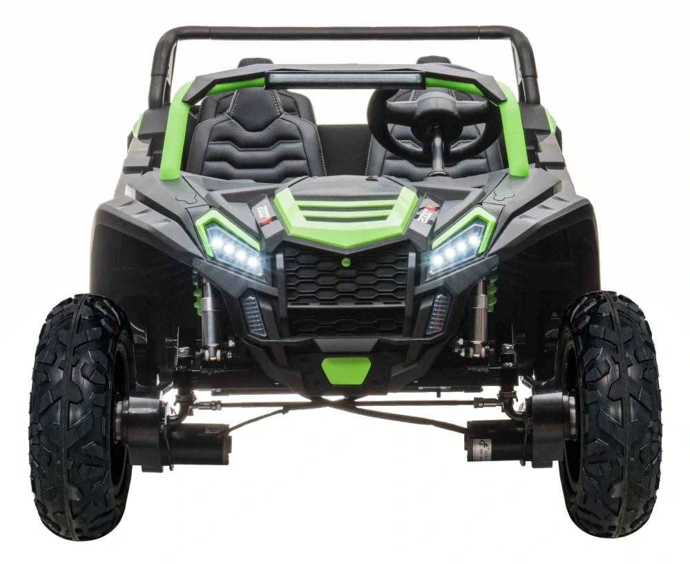 JOKO Elektrické autíčko Buggy ATV RACING UTV2000, 24V/15,6AH Li-ion batéria, Nosnosť 120kg, Nafukovacie kolesá, Kožené sedadlo, Pre 4 deti, zelené