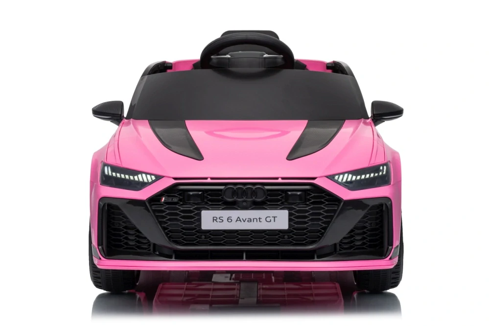 JOKO Elektrické autíčko Audi RS6 Avant GT 4x4, penové kolesá, kožené sedadlo, ružové