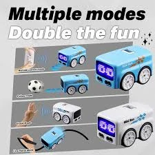 JOKO Mini RC Auto Autobus s futbalovou loptou na diaľkové ovládanie + Led svetlo a zvuk, Obrazovka, Ovládanie Rukou, biely