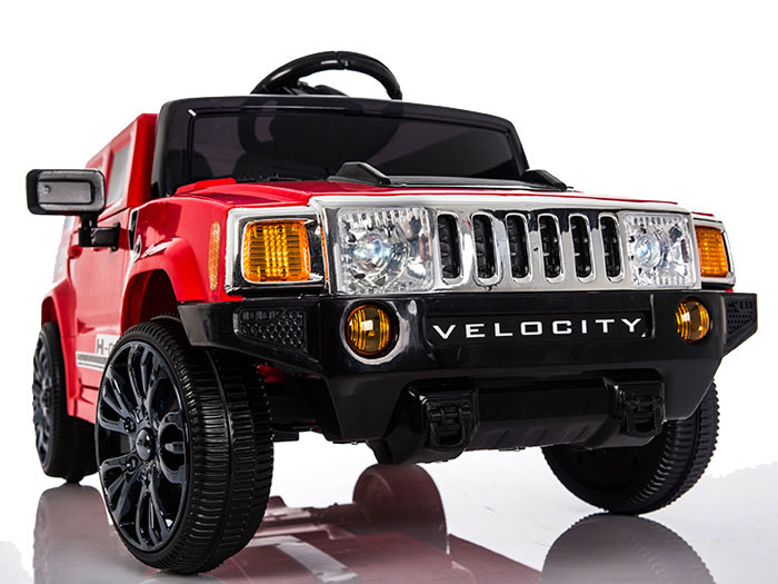 JOKO Elektrické autíčko HUMMER VELOCITY, penové kolesá, USB, MP3, RC, červené