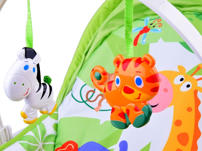 JOKO Lehátko pre deti, hojdacie kreslo, stolička na kŕmenie 3v1, zelené