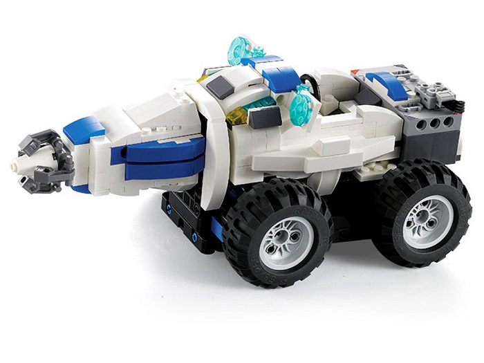 JOKO RC Robot + rotačný vrták, Technická stavebnica na diaľkové ovládanie 606ks, biely