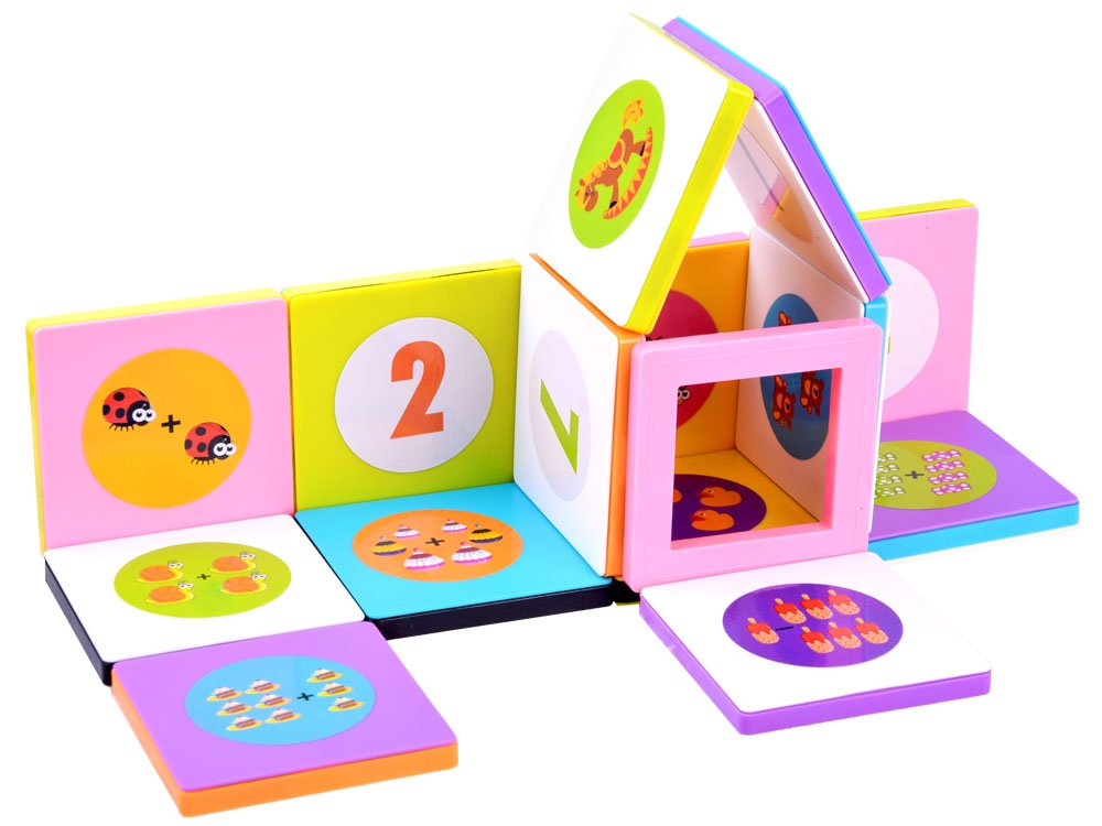 JOKO Magnetické kocky s číslami a zvieratami na učenie matematiky 45ks 