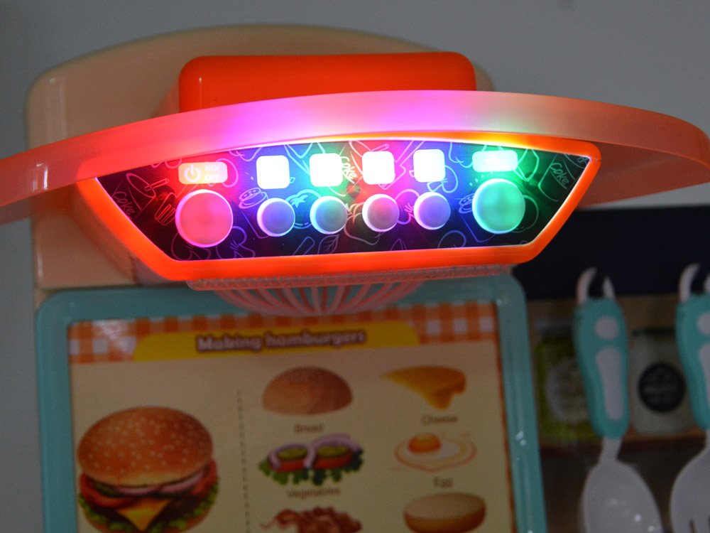 JOKO Veľká Detská Kuchynka 100cm s Parou, tečúcou vodou, svetlo + zvuk, kávovar, Mobil na batérie + krájacie potraviny, ružová