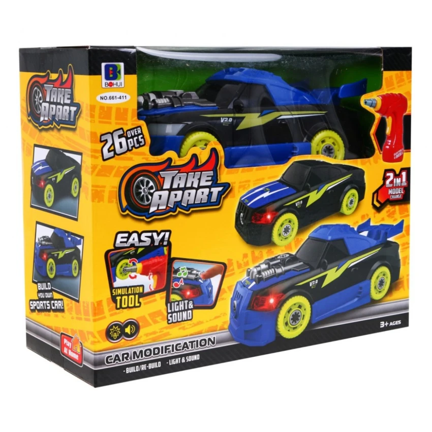 JOKO Skrutkovacie autíčko so svetlom a zvukom + skrutkovač na batérie