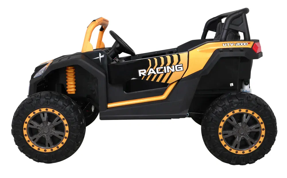 JOKO Elektrické autíčko Buggy 4x4 ATV Racing 200W 24V, nosnosť 60kg, Dvojmiestne, penové kolesá, zlaté