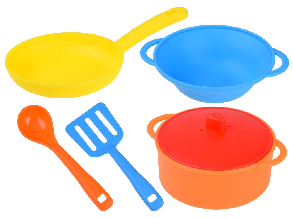 JOKO Detská sada Kuchynského riadu 27ks, taniere, poháre, príbory, hrniec + odkvapkávač na riad