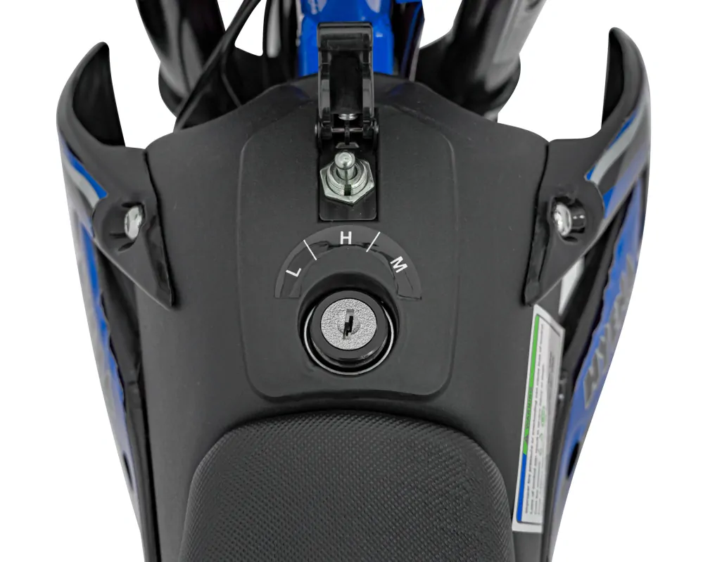 JOKO Elektrická motorka RENEGADE 50R, 500W 36V/9AH, nafukovacie kolesá, rýchlosť 24km/h, nosnosť 70kg, modrá