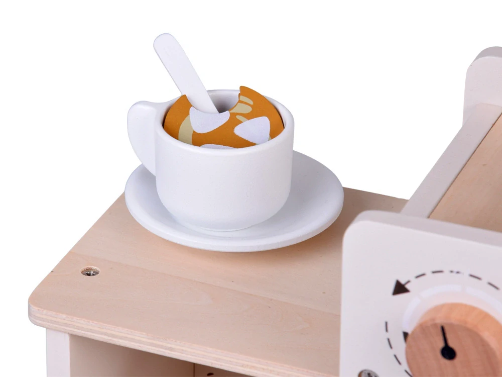 JOKO Detská Drevená Kaviareň, Cukráreň s Kávovarom, Pokladňou + zákusky, cupcakes, muffiny