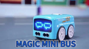 JOKO Mini RC Auto Autobus s futbalovou loptou na diaľkové ovládanie + Led svetlo a zvuk, Obrazovka, Ovládanie Rukou, biely