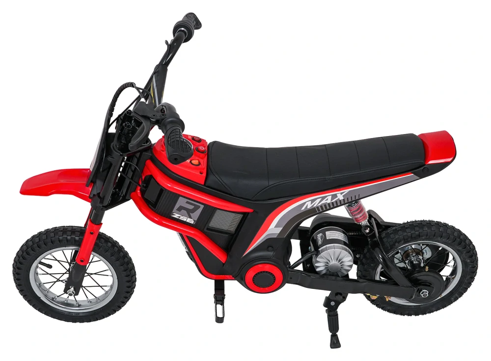 JOKO Elektrická Motorka RZ56 MAX 350W s Reťazovým Pohonom 24V, Nafukovacie kolesá, Kožené sedadlo, nosnosť 65kg, červená