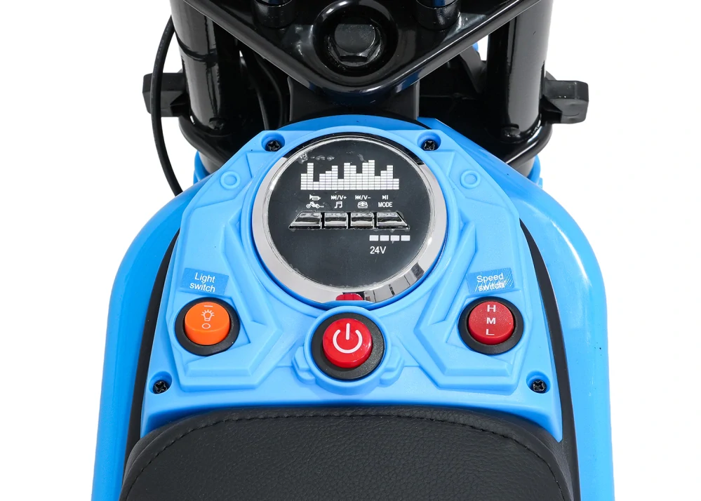 JOKO Elektrická Motorka RZ56 MAX 350W s Reťazovým Pohonom 24V, Nafukovacie kolesá, Kožené sedadlo, nosnosť 65kg, modrá