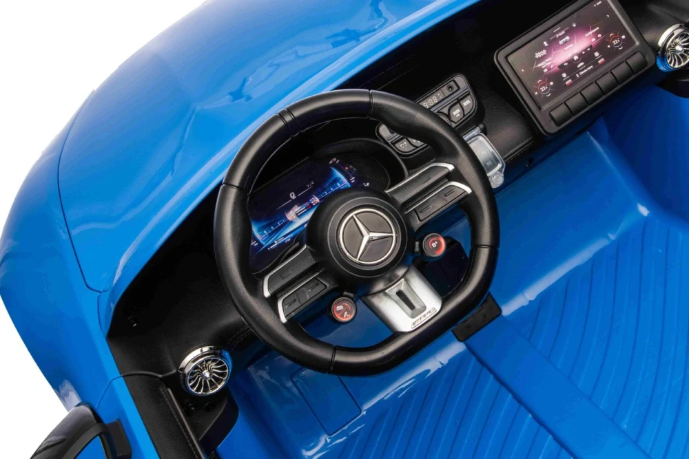 JOKO Mercedes Benz GT63 AMG 4x200W, Dvojmiestne Kožené sedadlo, nosnosť 90kg, penové kolesá, modré