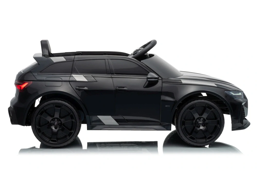 JOKO Elektrické autíčko Audi RS6 Avant GT 4x4, penové kolesá, kožené sedadlo, čierne
