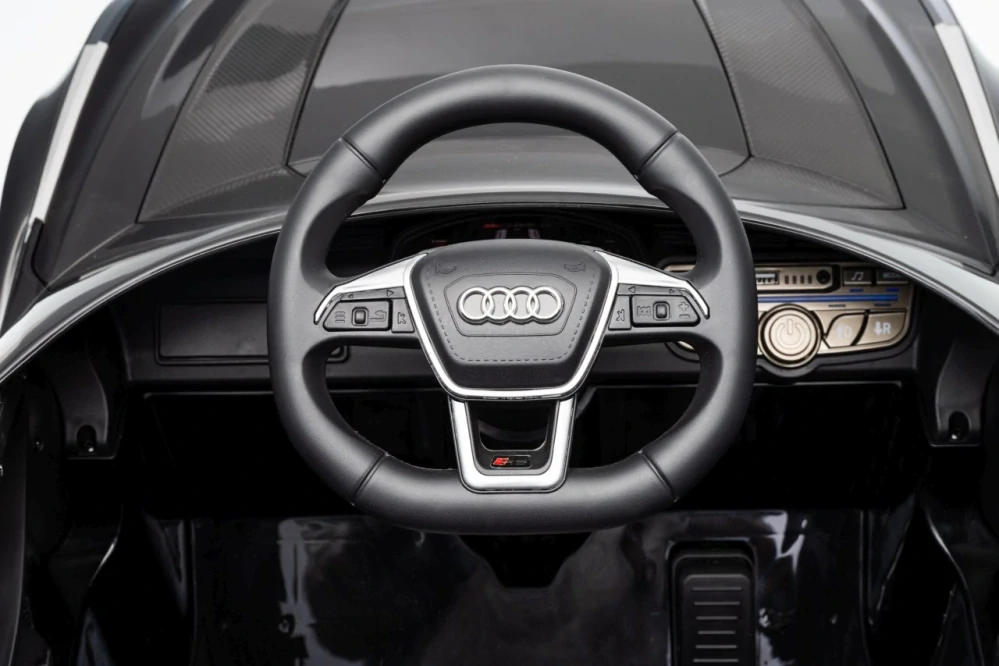 JOKO Elektrické autíčko Audi RS6 Avant GT 4x4, penové kolesá, kožené sedadlo, sivé